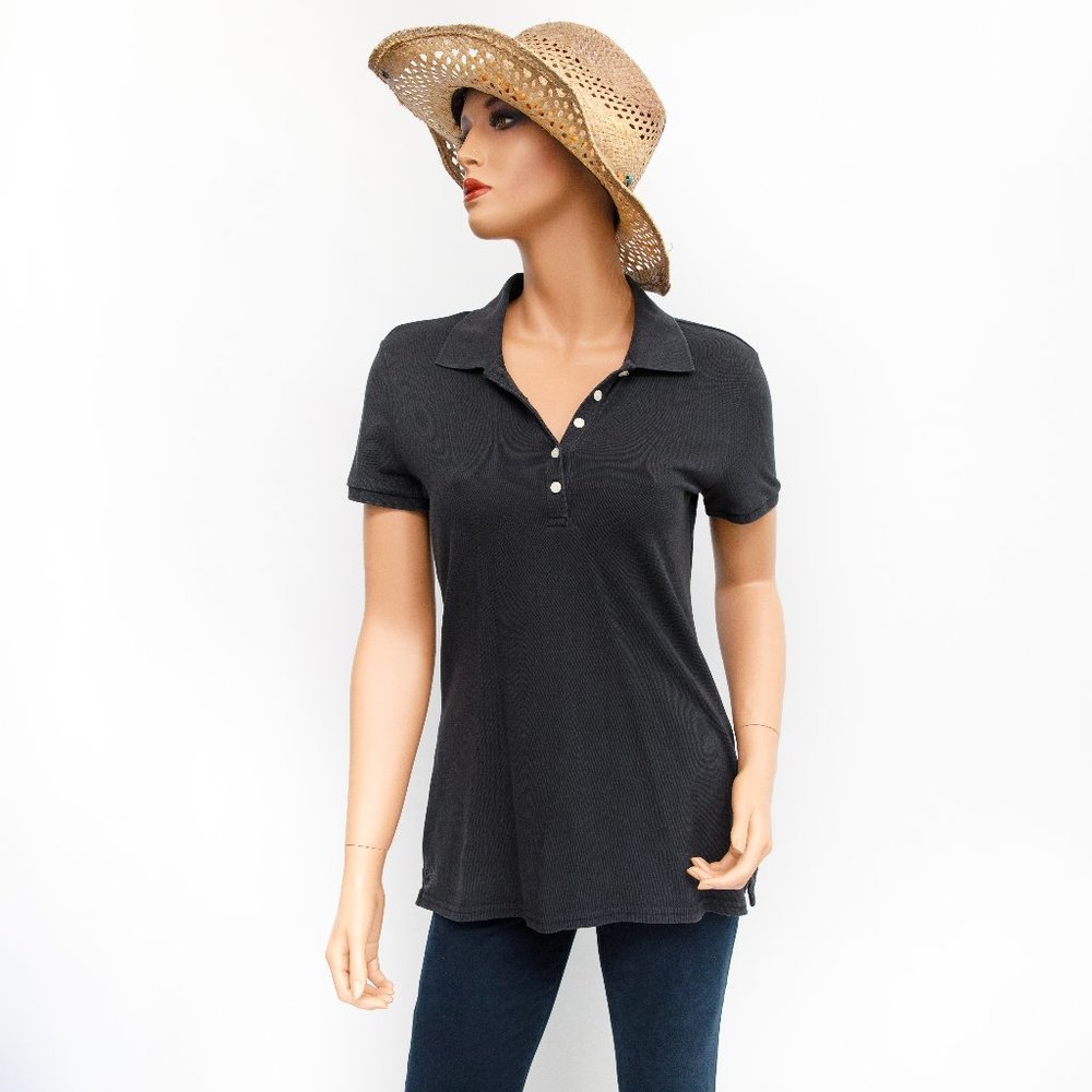 Tommy Bahama Black Cotton Polo Shirt XS